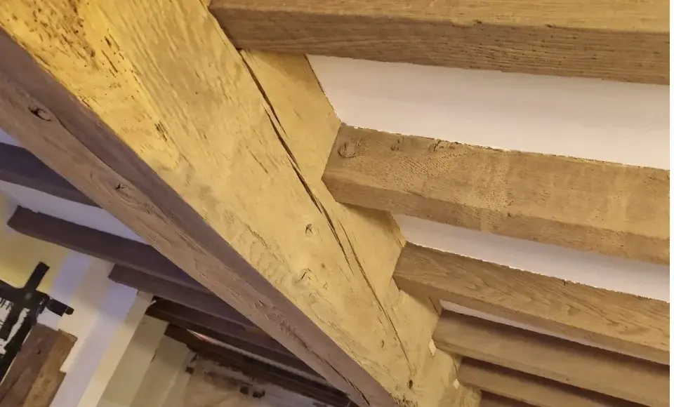 Natural oak grain revealed — after