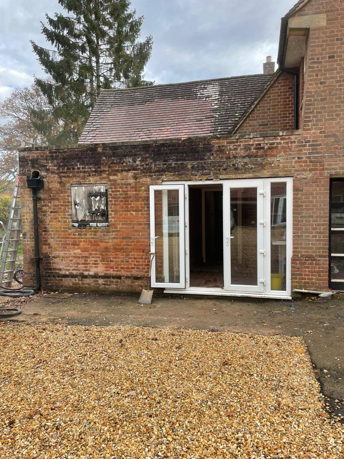 Stained brickwork — before