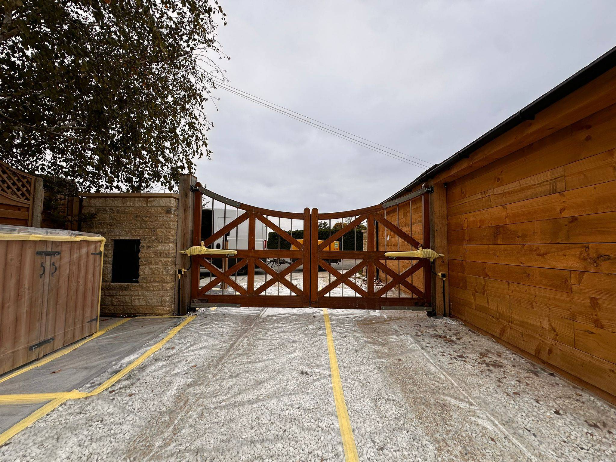 Rusty metal gate — before sandblasting