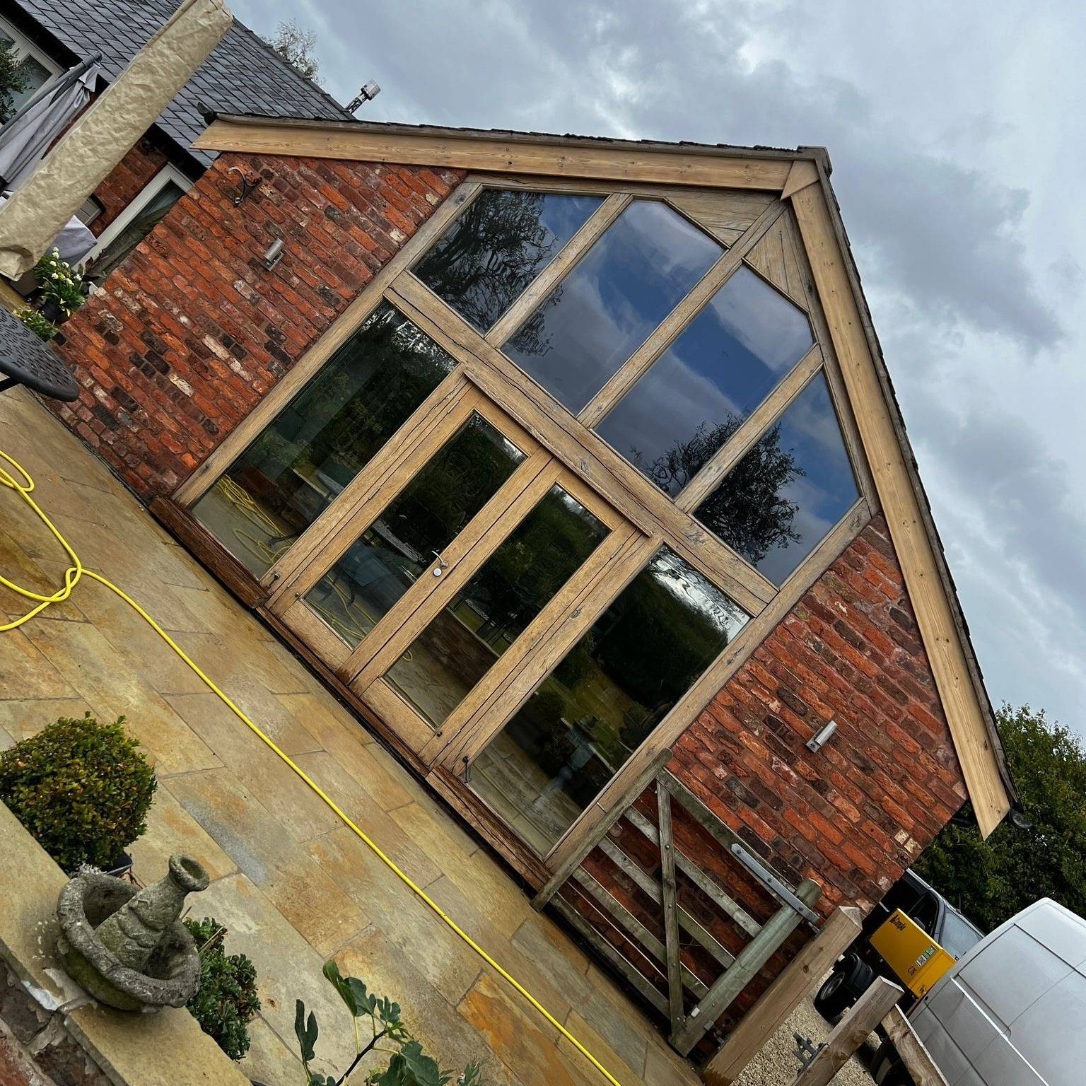 Restored outbuilding exterior — after
