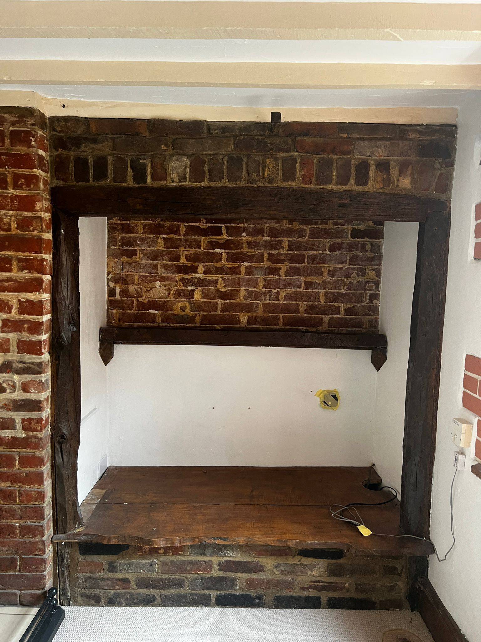 Painted fireplace — before sandblasting
